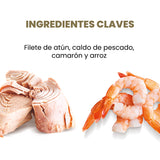  Lata Applaws Gato Filete de Atún y Camarón con Caldito 70g