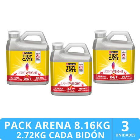 Arena sanitaria aglutinante TIDY CATS® Lightweight Pack 8kg