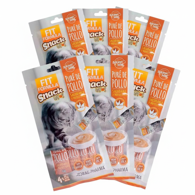  Fit Formula Snack para Gatos Pure de Pollo 60gr Pack 6 Sobres