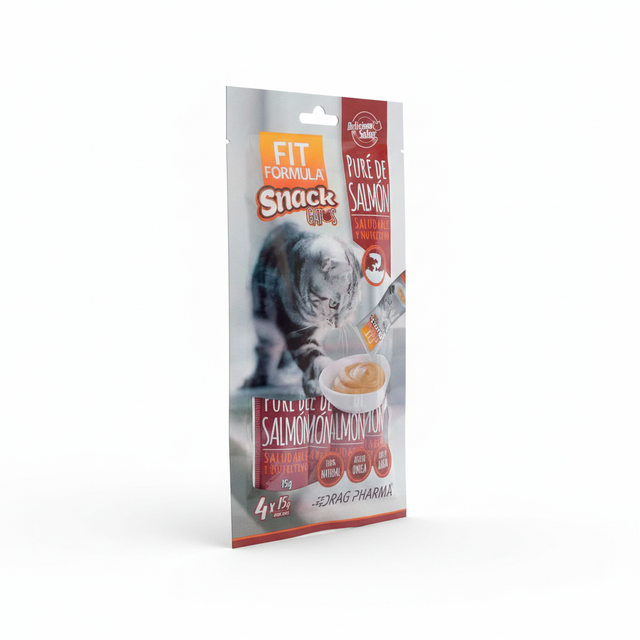  Fit Formula Snack para Gatos Pure de Salmón 60gr Pack 6 Sobres
