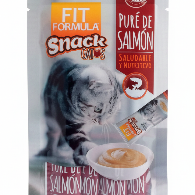  Fit Formula Snack para Gatos Pure de Salmón 60gr Pack 6 Sobres