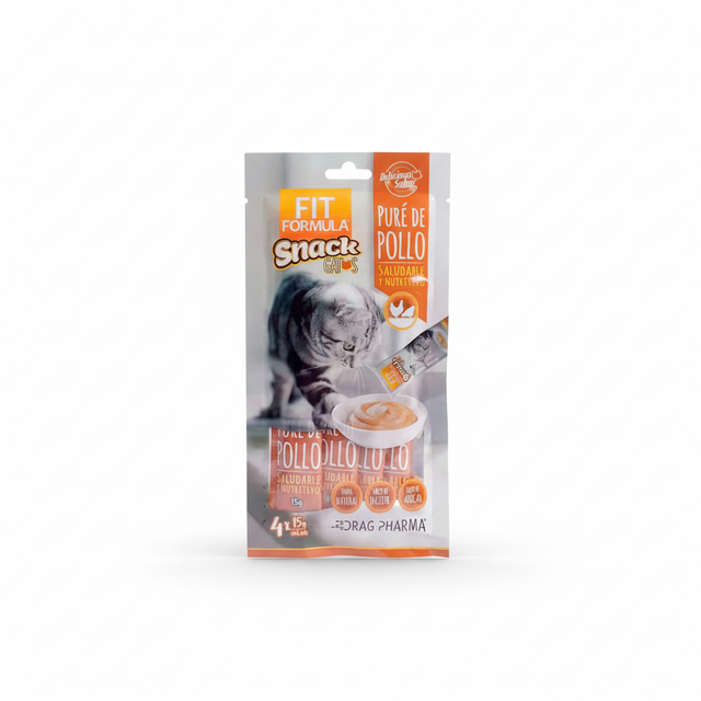  Fit Formula Snack para Gatos Pure de Pollo 60gr Pack 6 Sobres