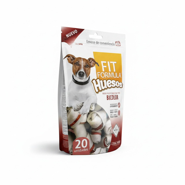  Fit Formula Snack para Perros Huesos Bicolor 20 Unidades