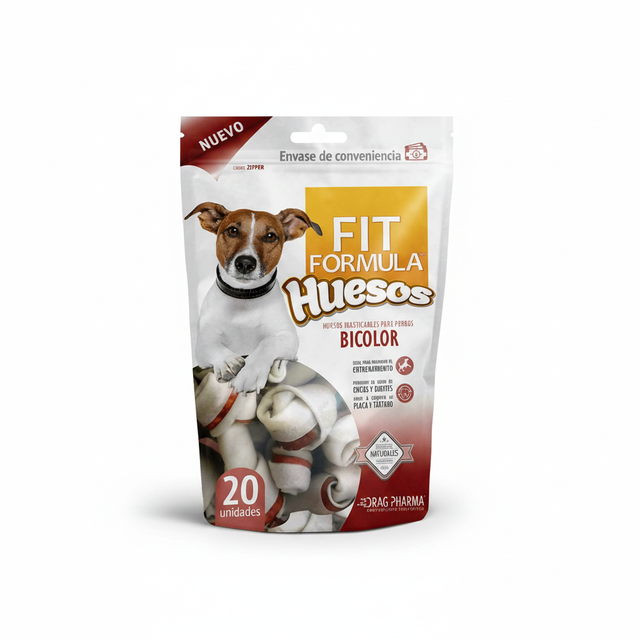  Fit Formula Snack para Perros Huesos Bicolor 20 Unidades