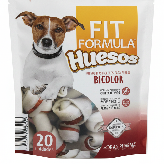  Fit Formula Snack para Perros Huesos Bicolor 20 Unidades