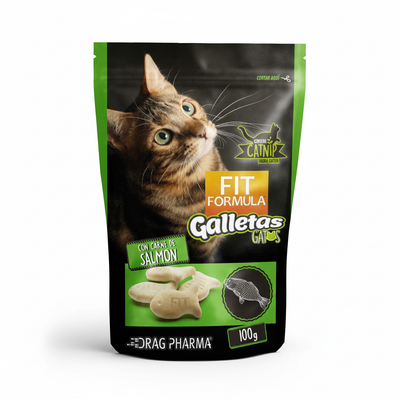 Fit Formula Galletas con Catnip para Gatos Sabor Salmón 100gr
