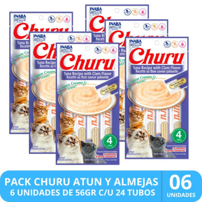 Inaba Ciao Churu Atún Con Almeja (56gr) PACK x 6 unidades