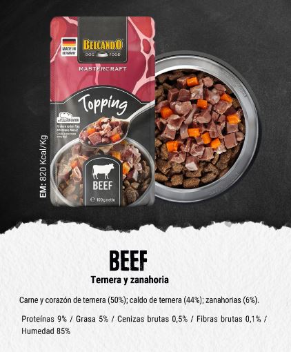  BELCANDO Mastercraft Topping Ternera con Zanahorias 100 g – Sabor irresistible en cada bocado