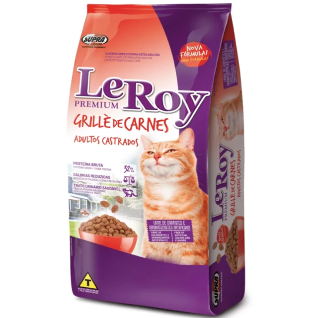 Alimento Gato Leroy Grillé de Carnes Adultos Castrados 10.1 kg | 32% Proteína | Con Omega 3