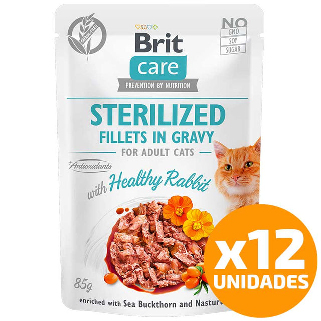 Brit Care Cat Pouch Sterilized Rabbit 85Gr Pack 12 Unidades