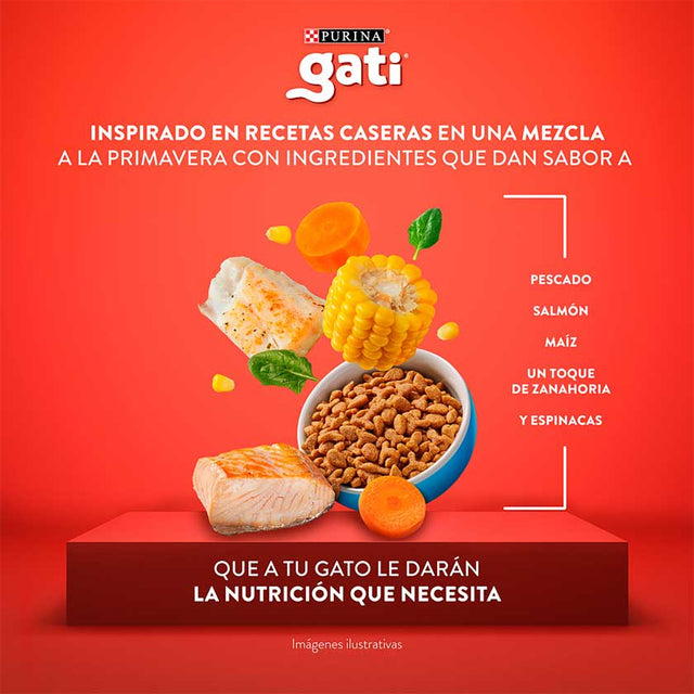 Alimento Gati Sabor Pescado Y Salmon 1Kg