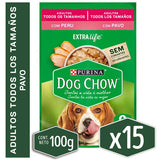  Alimento Humedo Para Perro Dog Chow® Adultos Con Pavo Sobre 100Gr Pack 15 Unidades