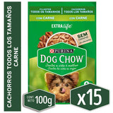 Alimento Humedo Para Perro Dog Chow® Cachorros Con Carne Sobre 100Gr Pack 15 Unidades