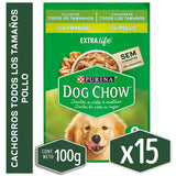  Alimento Humedo Para Perro Dog Chow® Cachorros Con Pollo Sobre 100Gr Pack 15 Unidades