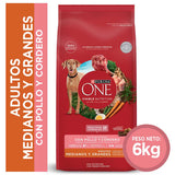  Purina® One® Adulto Mediano Y Grande Pollo Y Cordero 6Kg