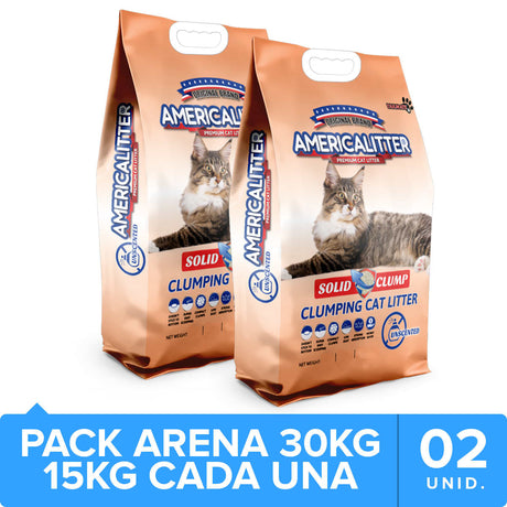 America Litter Solid Clump Pack 30Kg