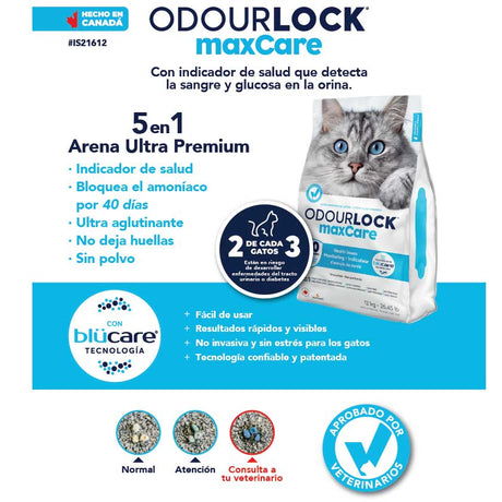 Arenas para Gatos Arena Sanitaria Odour Lock Maxicare 12Kg