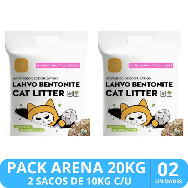 Arena Sanitaria Para Gatos Aroma Suave A Talco De Bebe Pack 20Kg