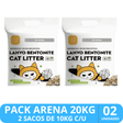  Arena Sanitaria Para Gatos Sin Aroma Pack 20Kg
