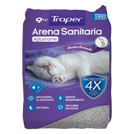 Traper Arena Sanitaria Lavanda Traper 9 Kg
