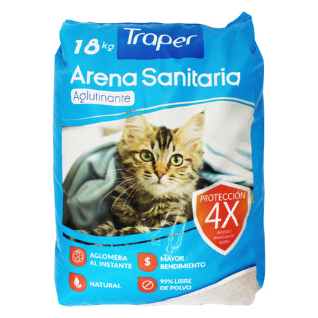Traper Arena Sanitaria Aglutinante 18Kg