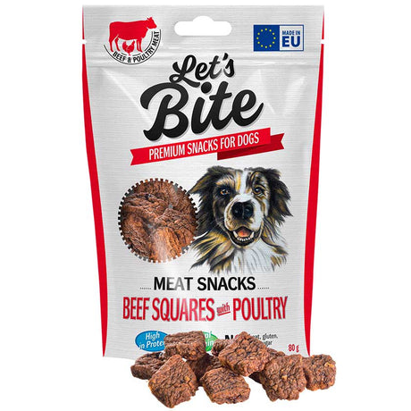 Alimento para Perros Let S Bite Snacks Beef Square With Poultry 80Gr