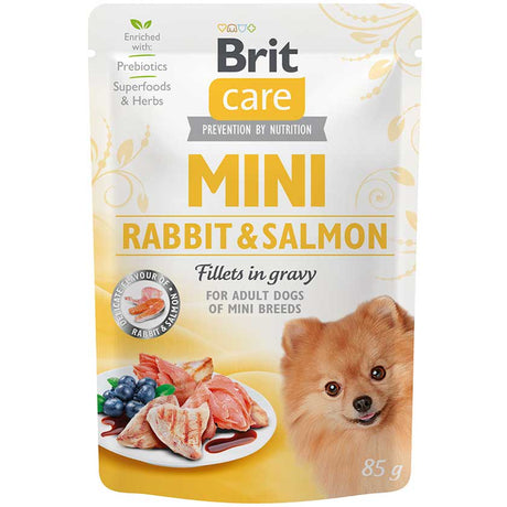 Brit Care Pouch Mini Rabbit Salmon Fillets In Gravy 85 Grs