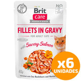 Brit Care Cat Fillets In Gravy Pouch Salmon 85Gr Pack 6 Unidades