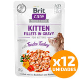  Brit Care Cat Pouch Kitten Sabor Pavo 85Gr Pack 12 Unidades