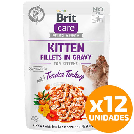 Brit Care Brit Care Cat Pouch Kitten Sabor Pavo 85Gr Pack 12 Unidades