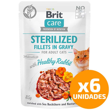 Brit Care Brit Care Cat Pouch Sterilized Rabbit 85Gr Pack 6 Unidades