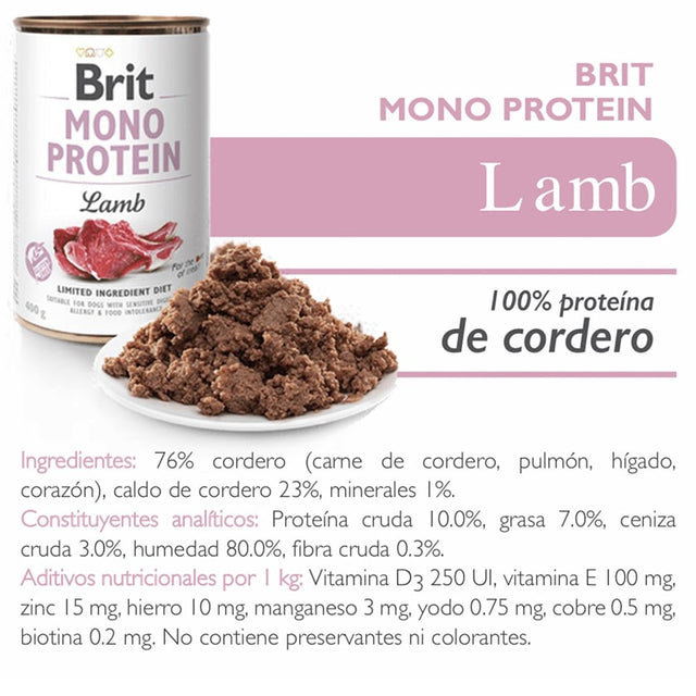 Brit Care Mono Protein Cordero Pack 6 Unidades