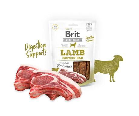 Alimento para Perros Brit Meaty Jerky Lamb Protein Bar Para Perros Sabor Cordero 80Gr