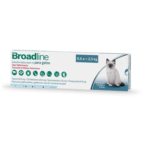 Pipetas Antipulgas para Gatos Broadline Spot On Pipeta Gato 0 6 2 5Kg X 1 Unid