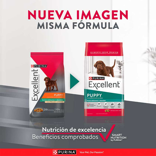 Purina Excellent® Cachorros Razas Medianas Y Grandes 15Kg
