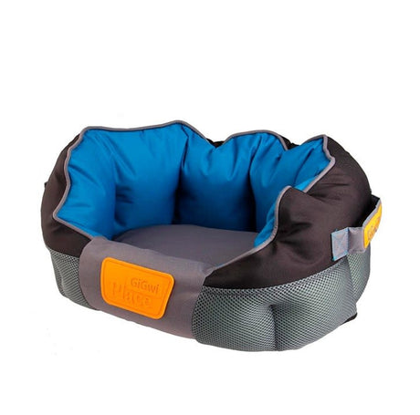 Gigwi Place Cama Cuadrada Gris Con Azul Large