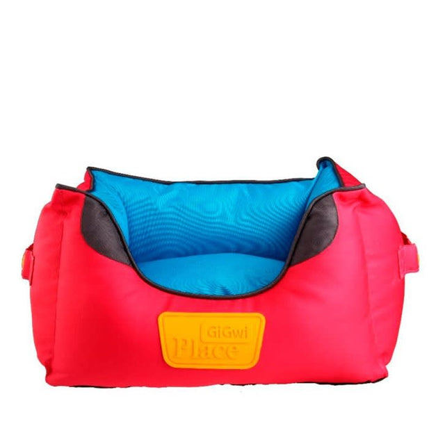 Gigwi Place Cama Cuadrada Rojo Con Azul Large