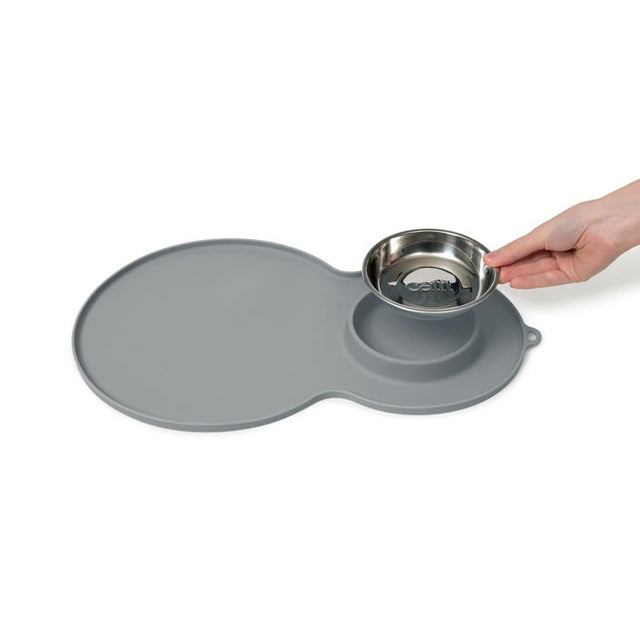 Cat It Alfombra Protectora Para Fuente Y Plato Gris