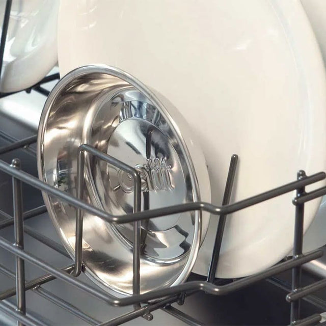 Cat It Plato Acero Inoxidable Con Borde Bajo Color Blanco