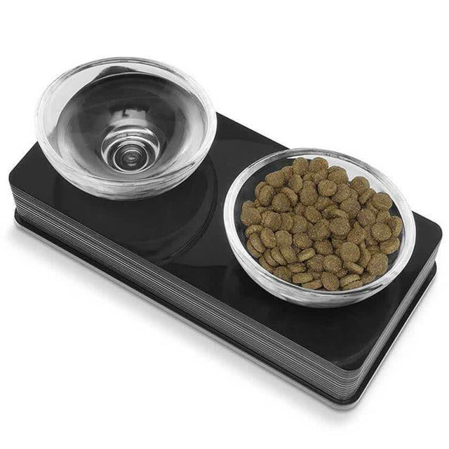 Cat It Plato De Vidrio Base Negra Para Gatos