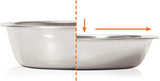 Cat It Plato Doble Acero Inoxidable Con Borde Bajo Color Negro