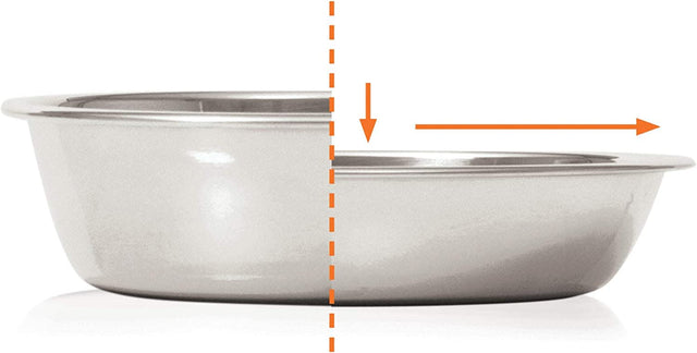 Cat It Plato Doble Acero Inoxidable Con Borde Bajo Color Negro