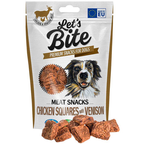 Alimento para Perros Let S Bite Meat Snacks Chicken Squares With Venison 80Grs