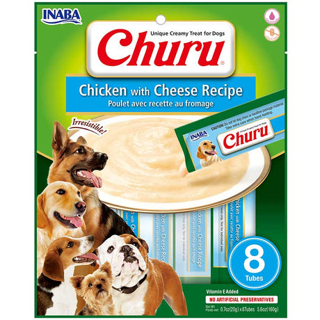 Churu Para Perros Sobre 8 Tubitos Sabor Pollo Y Queso