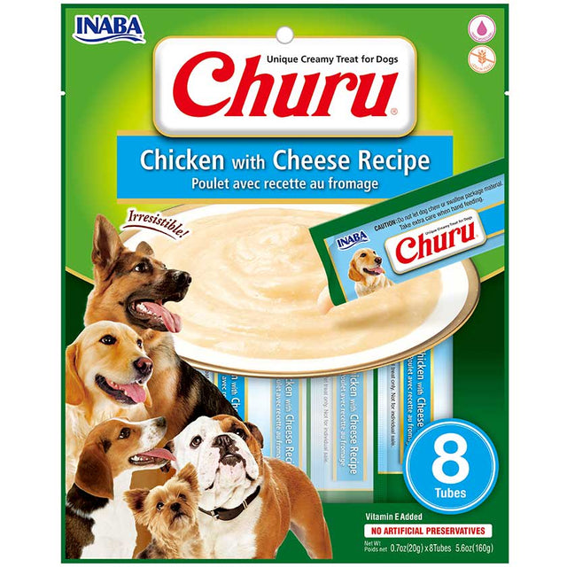 Churu Para Perros Sobre 8 Tubitos Sabor Pollo Y Queso