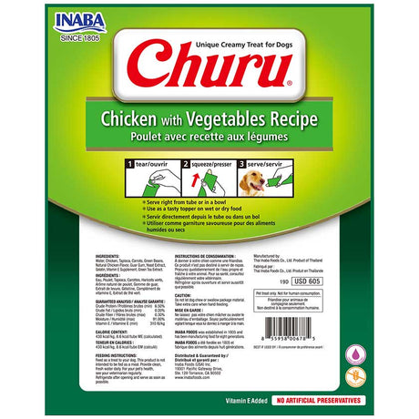 Alimento para Perros Churu Para Perros Sobre 8 Tubitos Sabor Pollo Y Vegetales