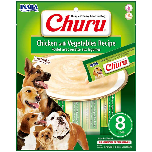  Churu Para Perros Sobre 8 Tubitos Sabor Pollo Y Vegetales
