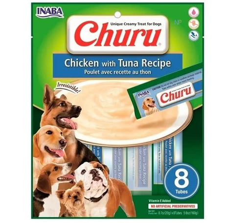 Churu Para Perros Sobre 8 Tubitos Sabor Pollo Y Atun