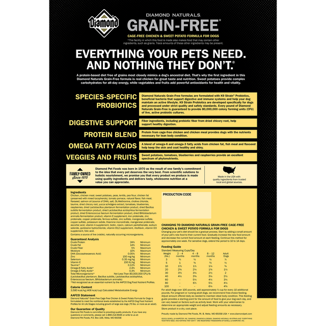 Diamond Naturals Dog Chicken And Sweet Potato Grain Free 2 27 Kg