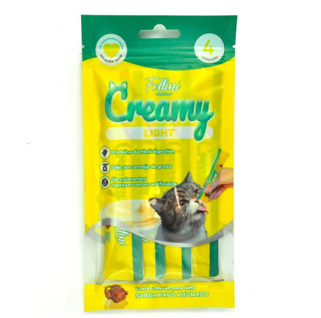 Snack Gato Fellini Creamy Pavo Ahumado Light 60 Gr